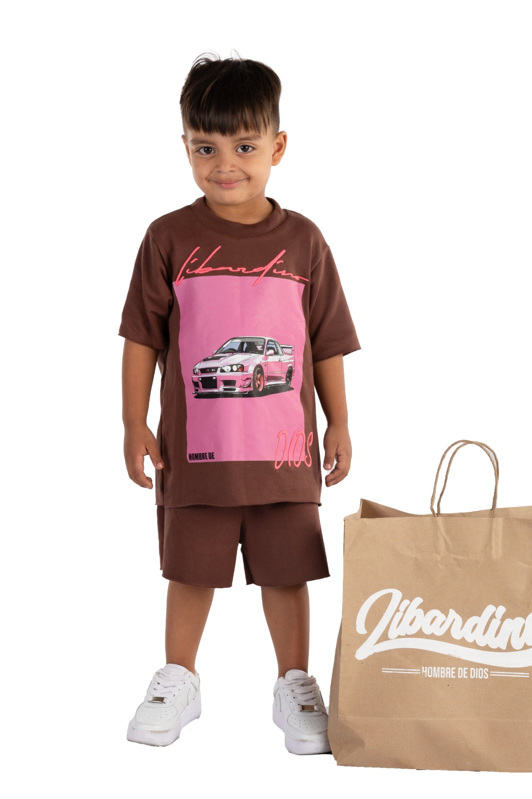 Conjunto Niño Carro Café