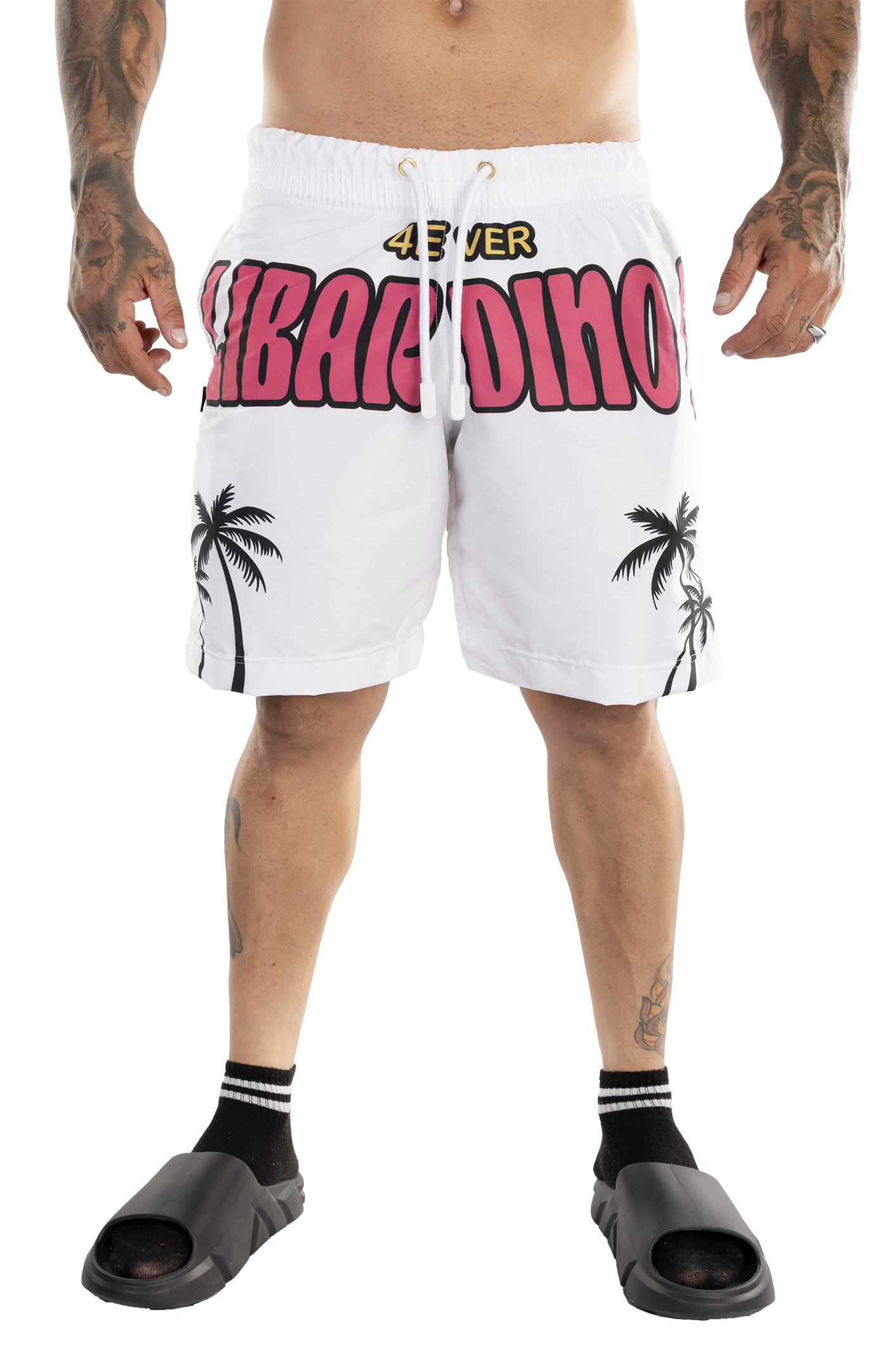 Pantaloneta Palmas Rosado