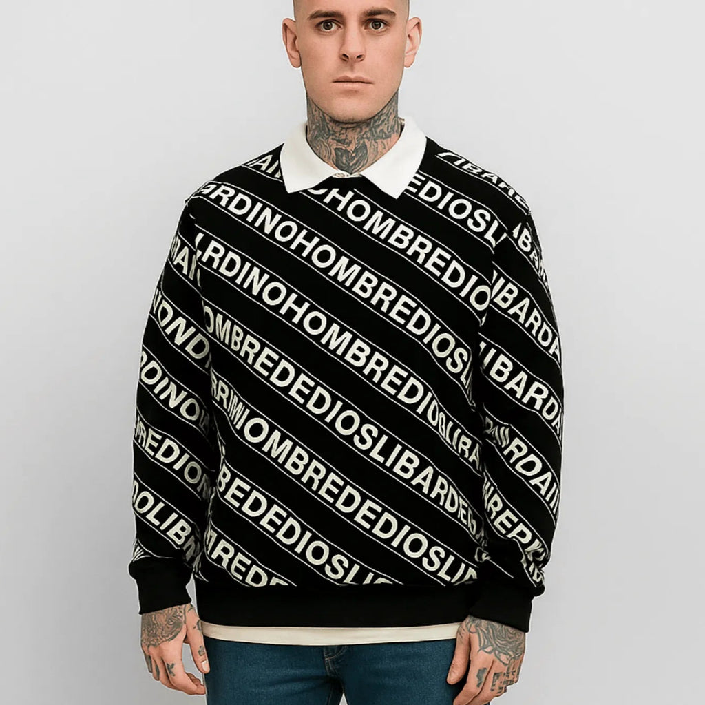 Buzo Basico Negro Letras