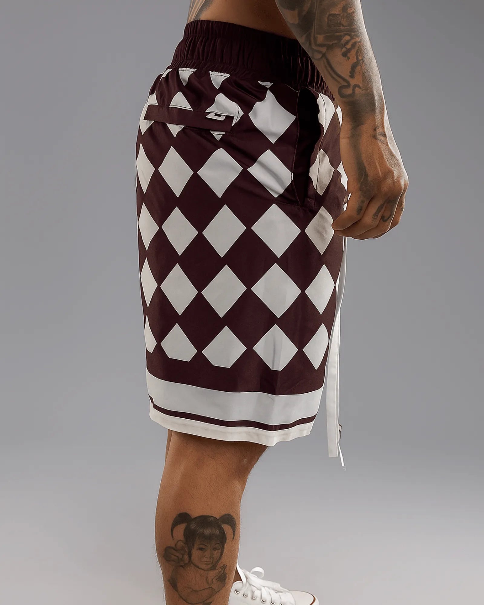 Pantaloneta Premium Vinotinto Cuadros