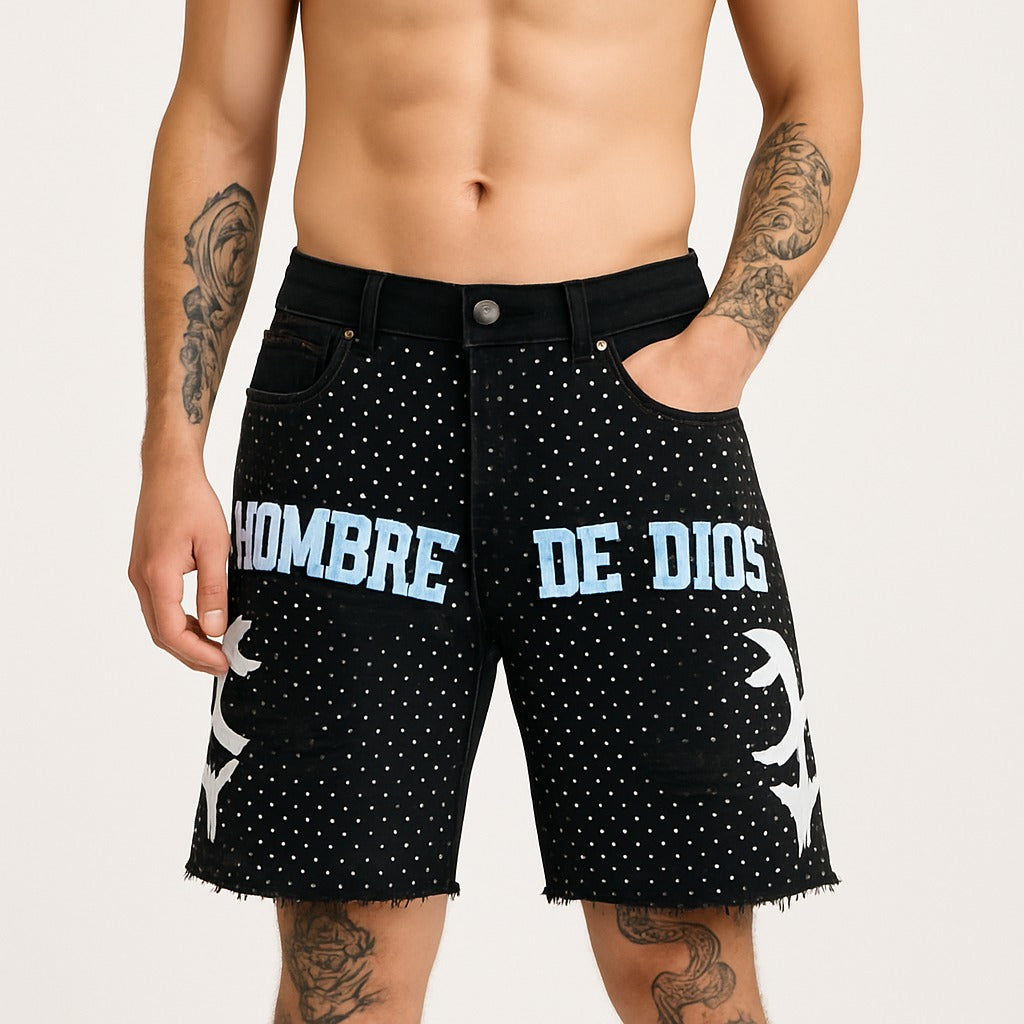 Bermuda Jeans Hombre De Dios Negra