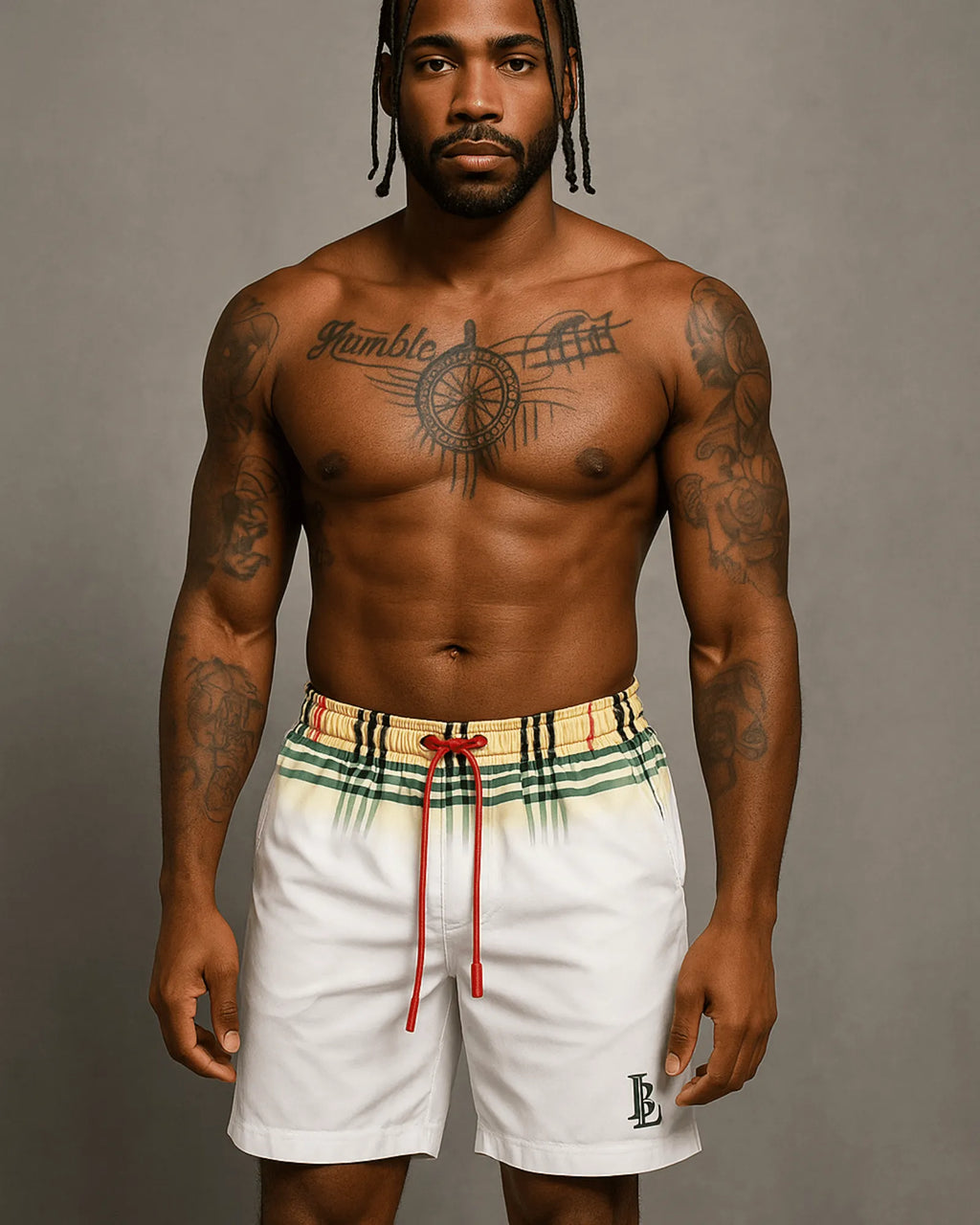 Pantaloneta Piscina Cuadros Degradados