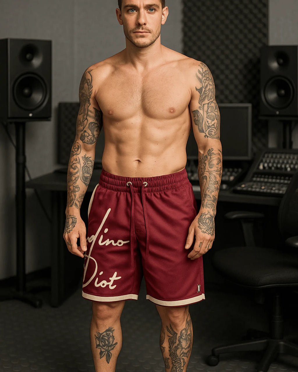 Pantaloneta Premium Vinotinto Bordada