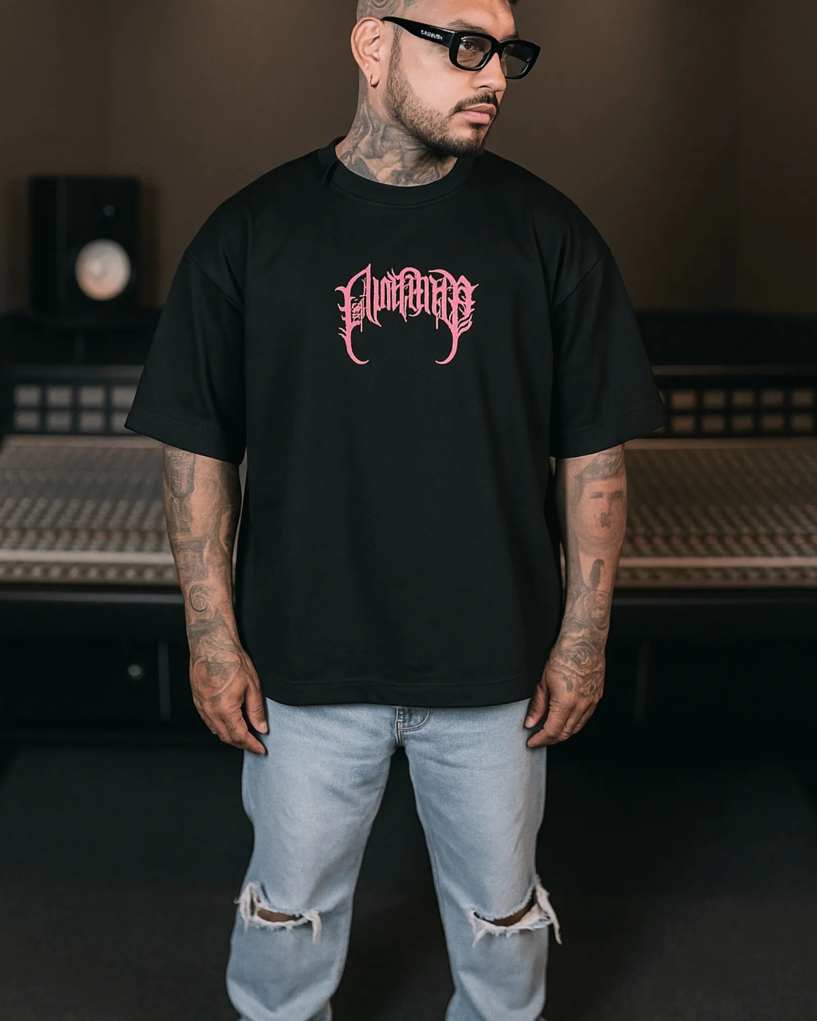 Camisa Oversize Negra Gotica