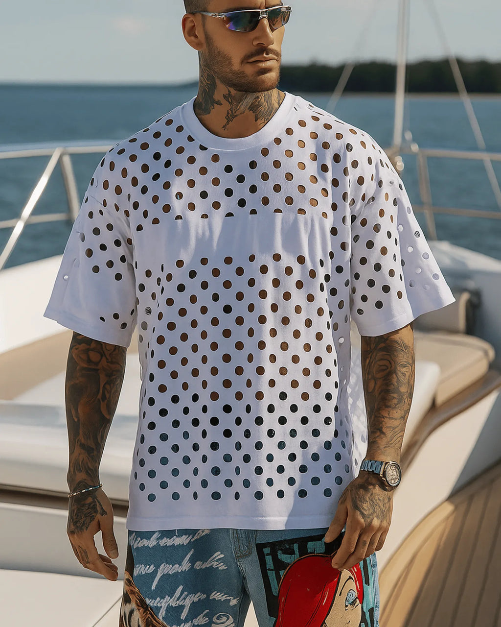 Camisa Oversize Huecos Blanca