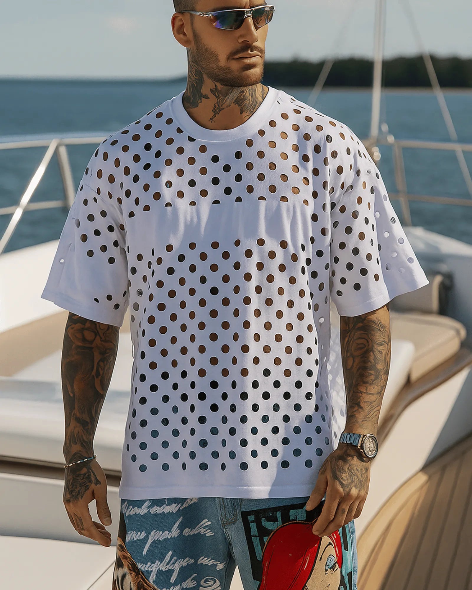 Camisa Oversize Huecos Blanca