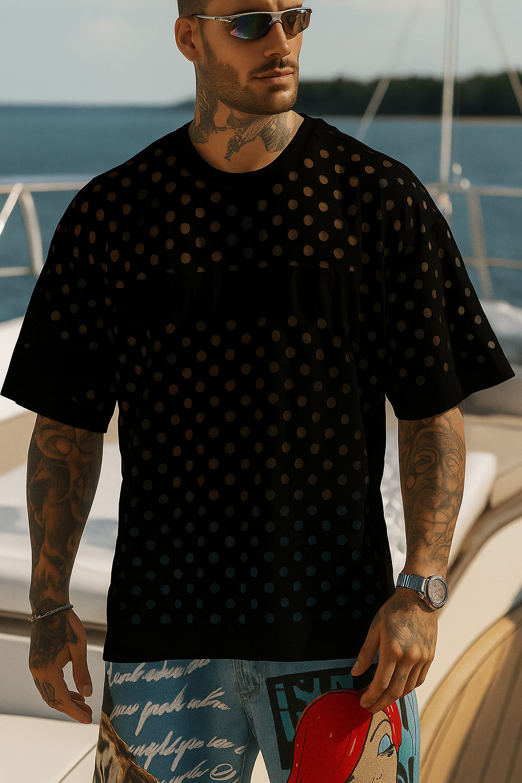 Camisa Oversize Huecos Negra