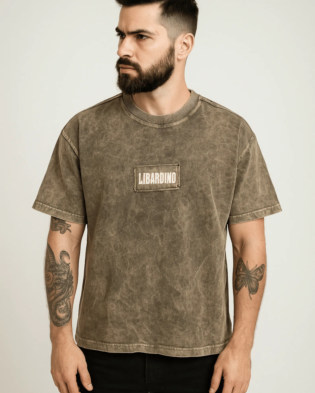 Camisa Semioversize Desgastada Tierra