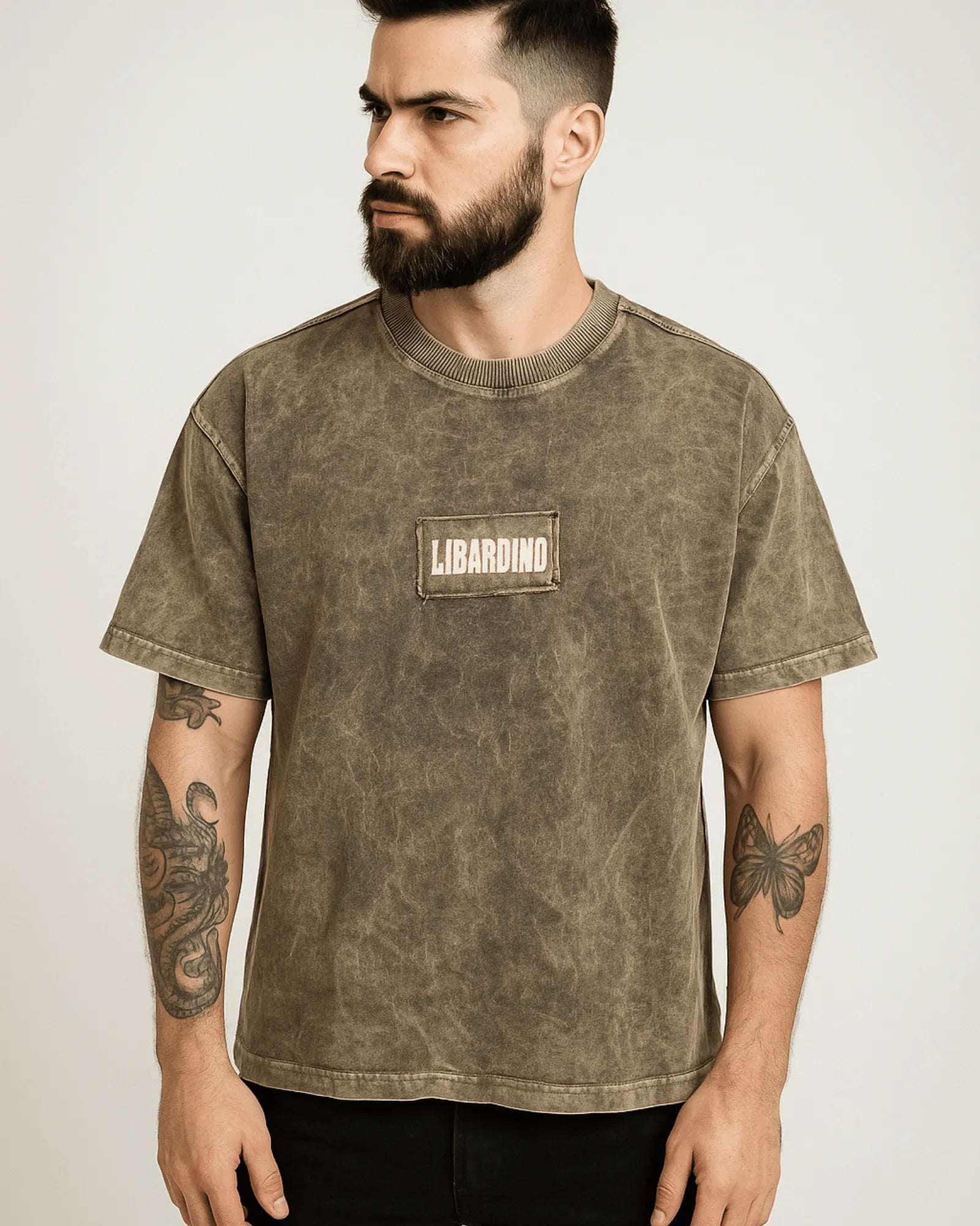 Camisa Semioversize Desgastada Tierra