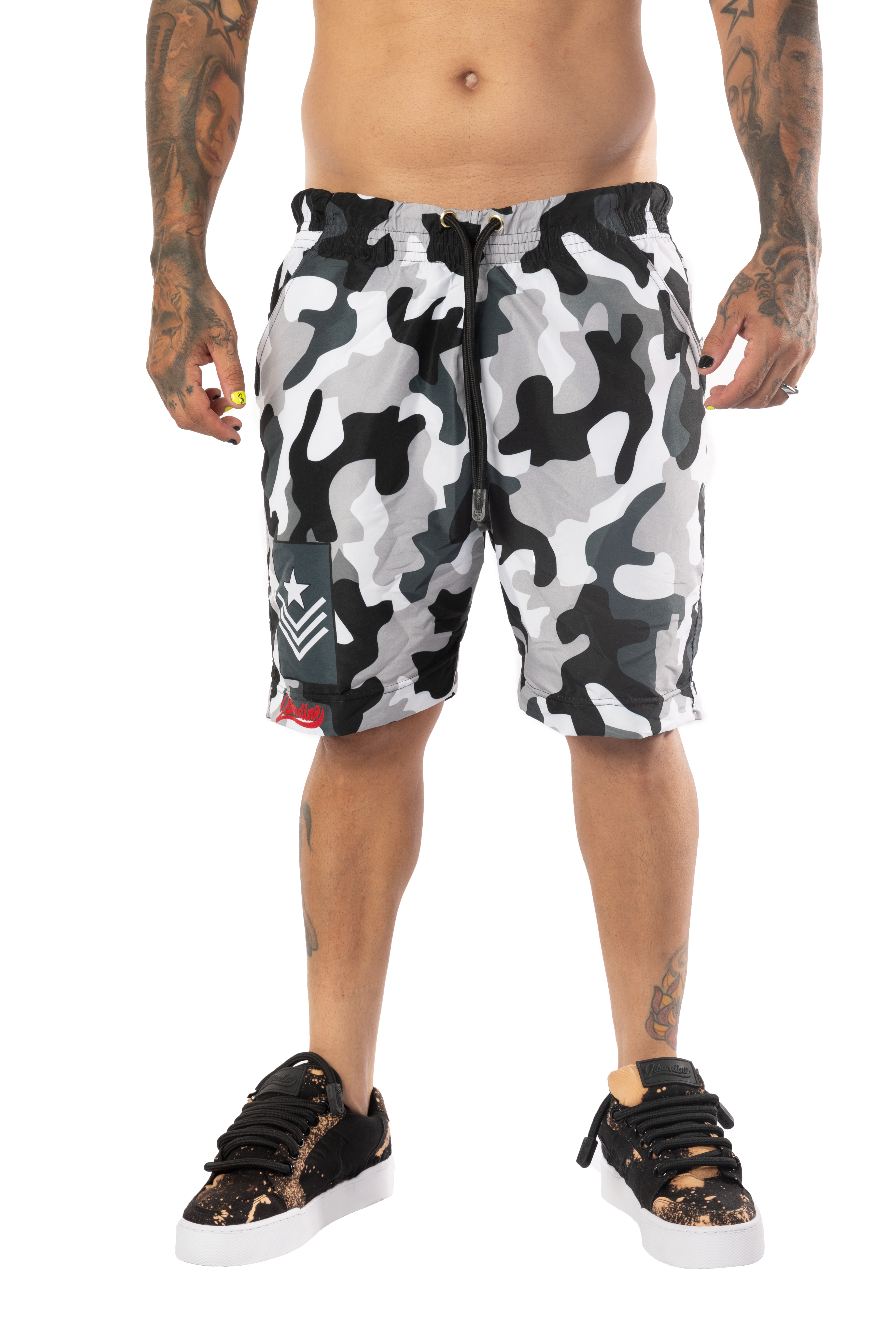 Pantaloneta Piscina Camuflada Gris