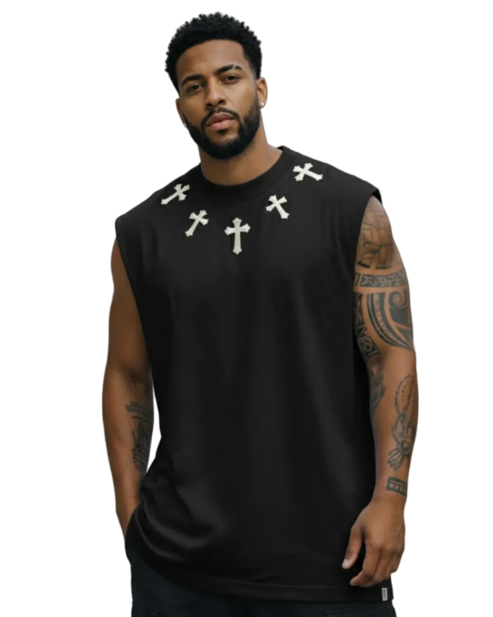 Camisilla Cruces Negro