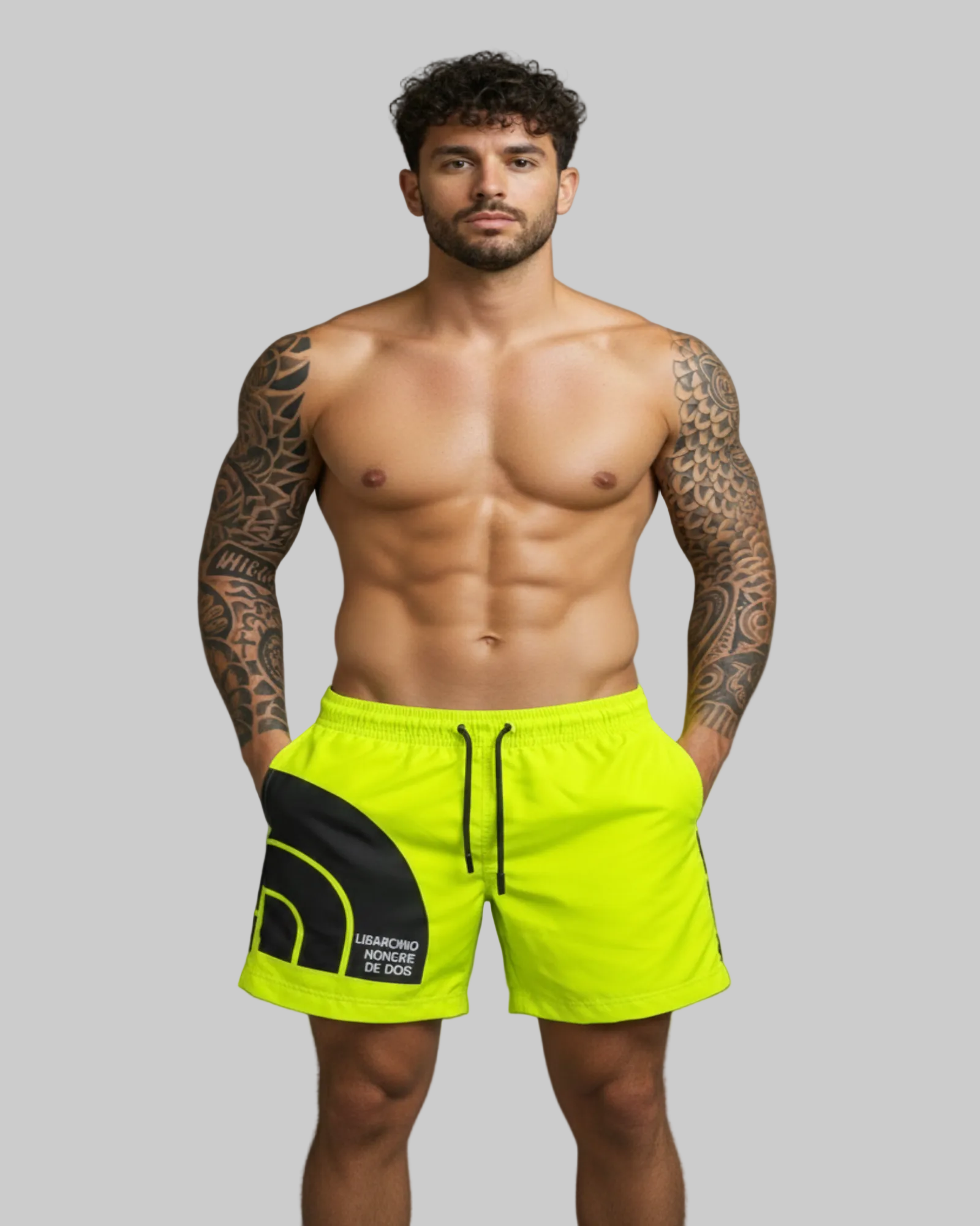 Nueva Colección: Pantaloneta Clásica Neón Curva Negra