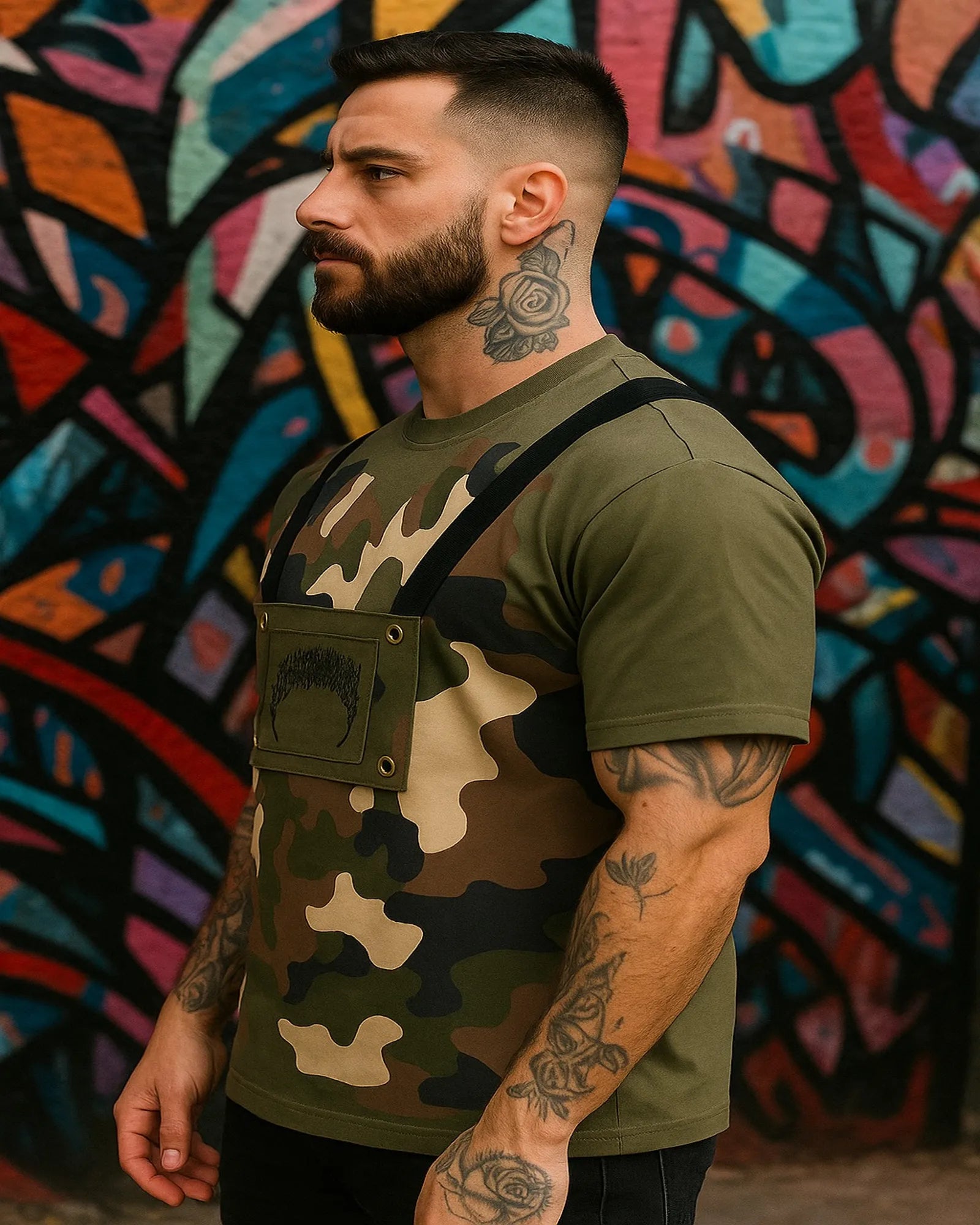 Camisa Oversize Camuflada Pechera