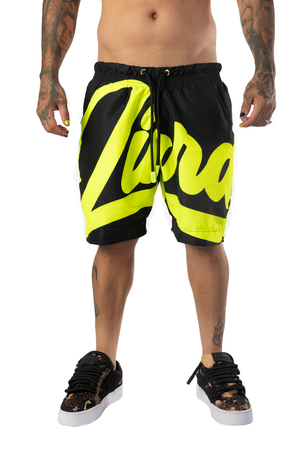 Pantaloneta Piscina Negra Firma Neón