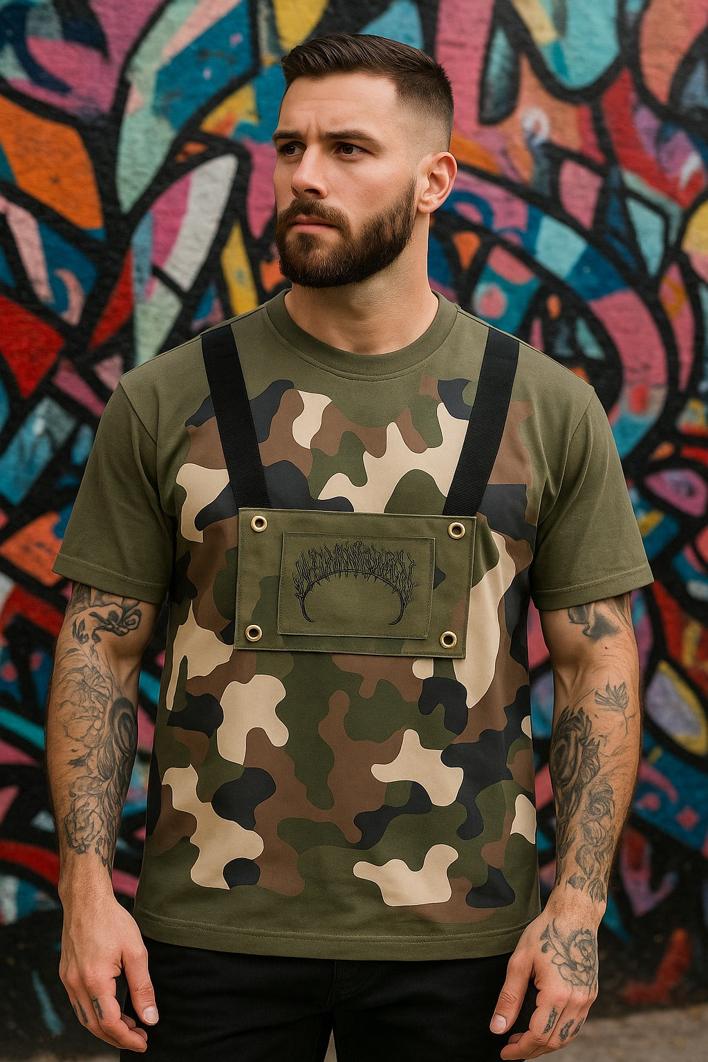 Camisa Oversize Camuflada Pechera