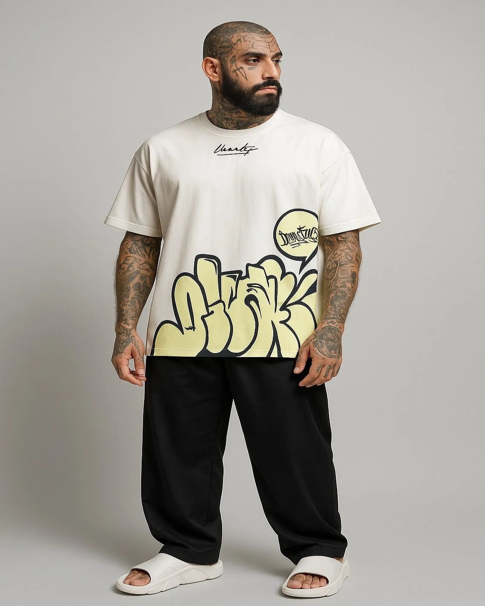 Camisa Oversize  Grafity beigs