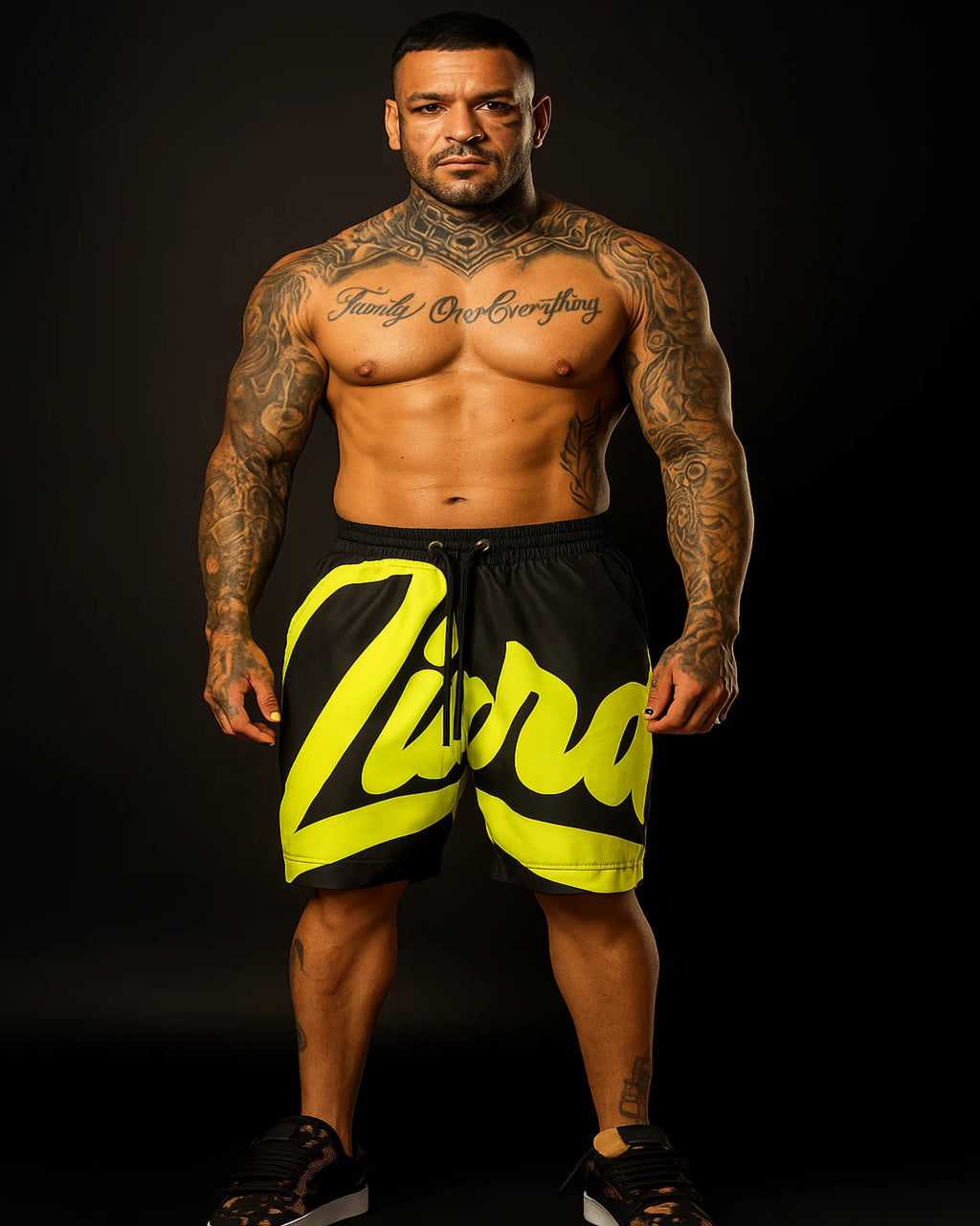 Pantaloneta Piscina Negra Firma Neón