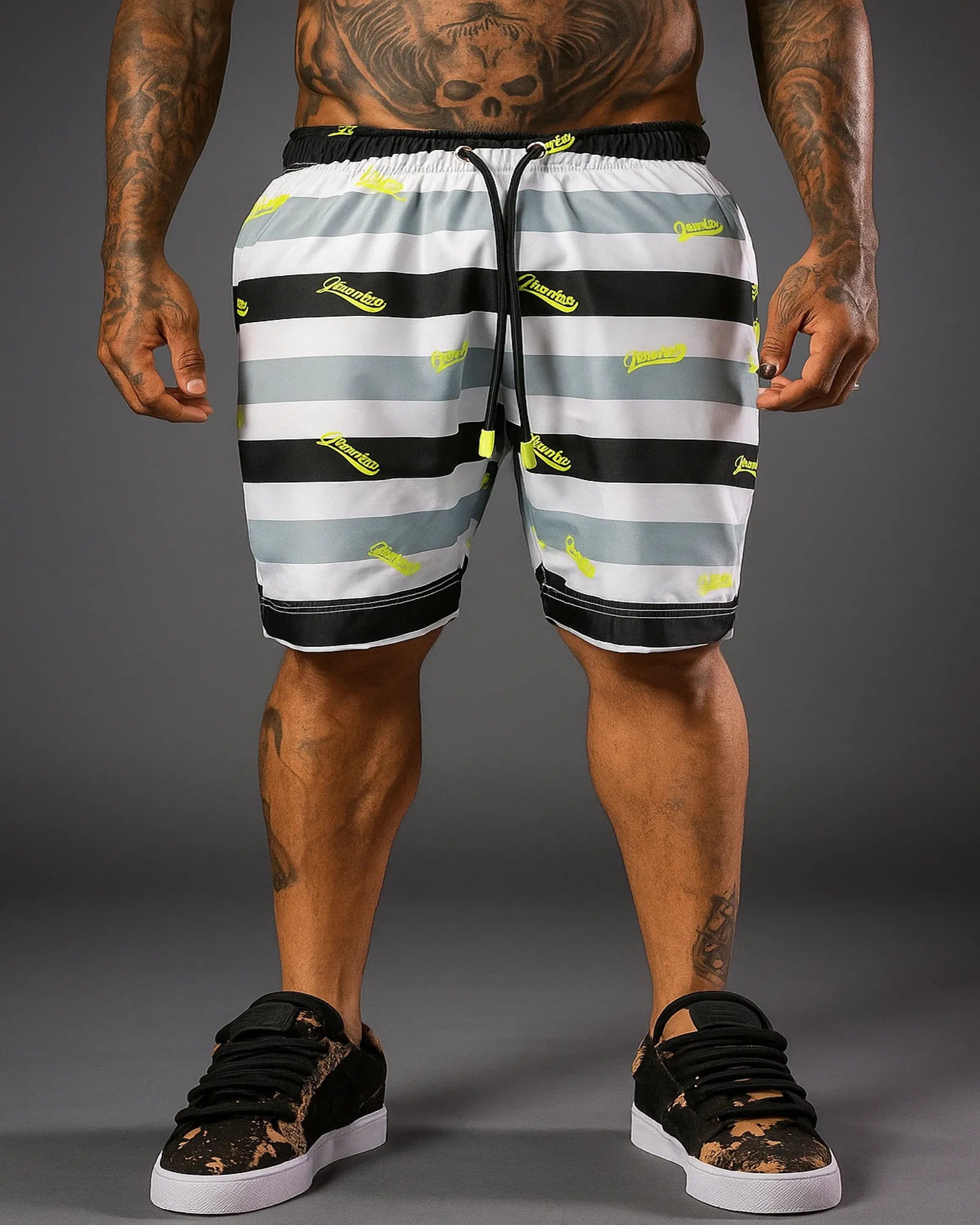 Pantaloneta Piscina Gris Neón