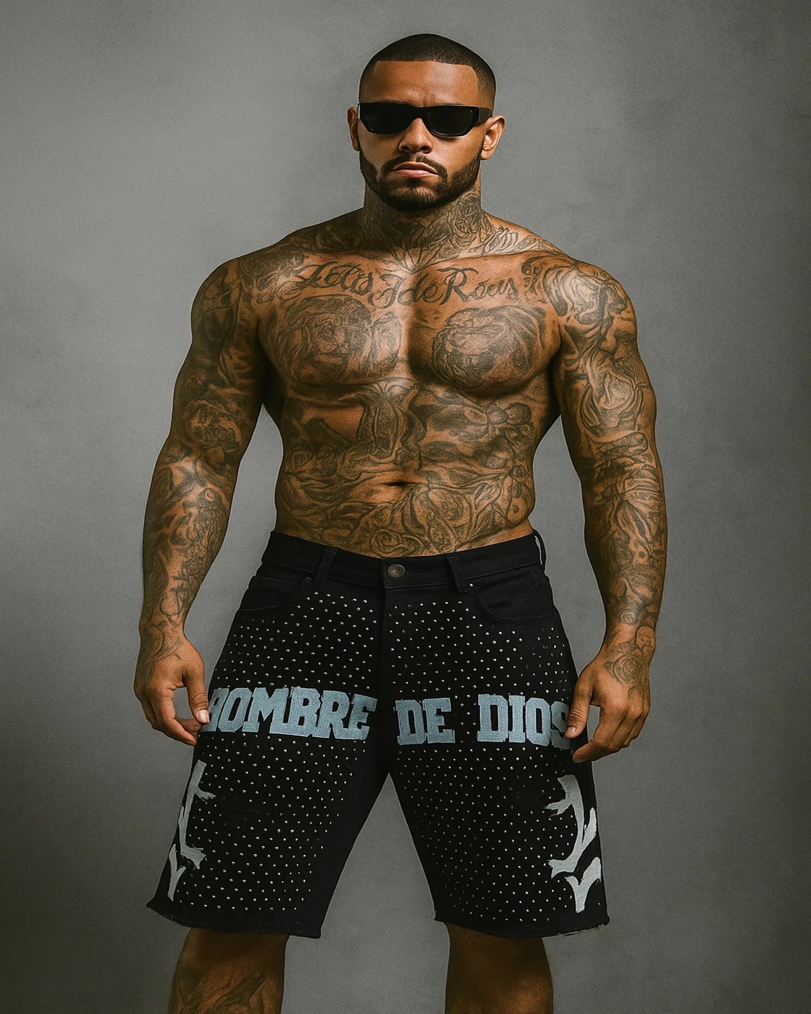 Bermuda Jeans Hombre De Dios Negra