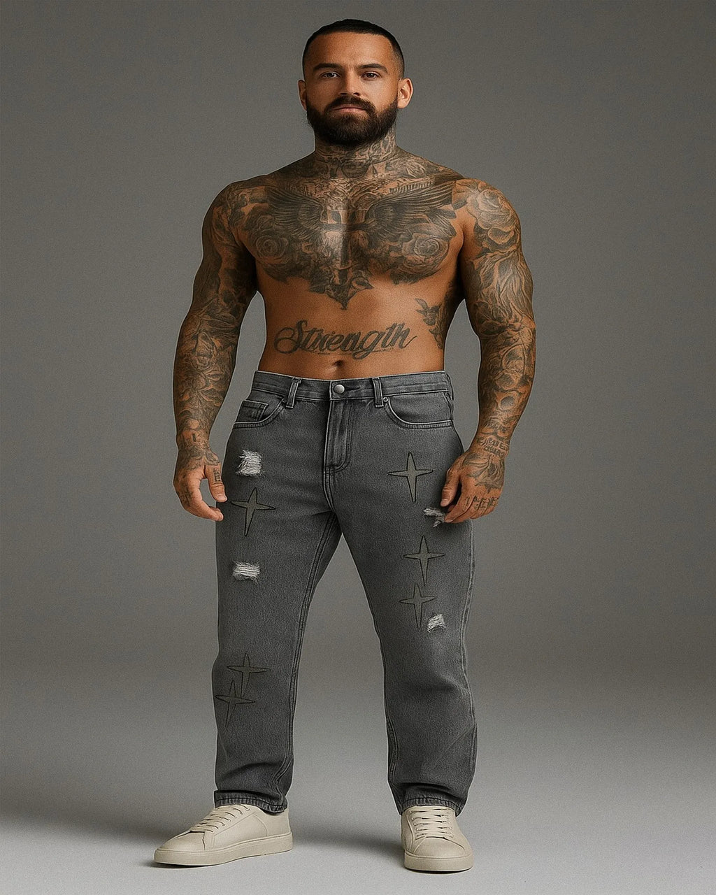 Pantalón Jeans Negro Estrellas